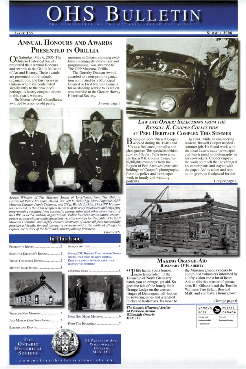 OHS Bulletin Summer 2006 cover
