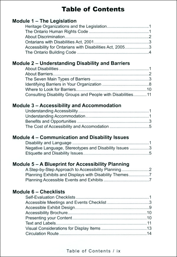 Table of Contents