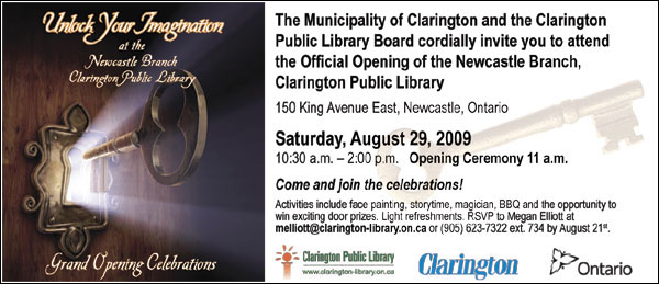 Newcastle Library Opening Invite